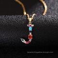 Shangjie OEM kalung tembaga statement crystal necklace stainless steel chain necklace jewelry fashion initial necklace